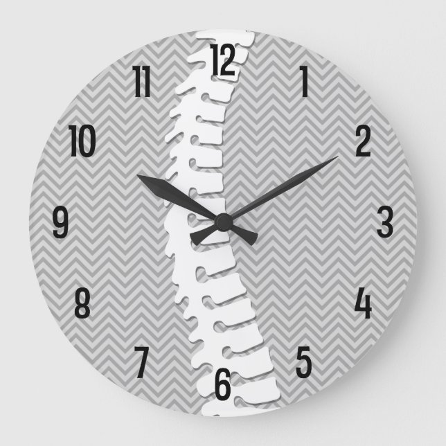 Chiropraktische seitliche Rückenmarksklemme Große Wanduhr (Vorderseite)