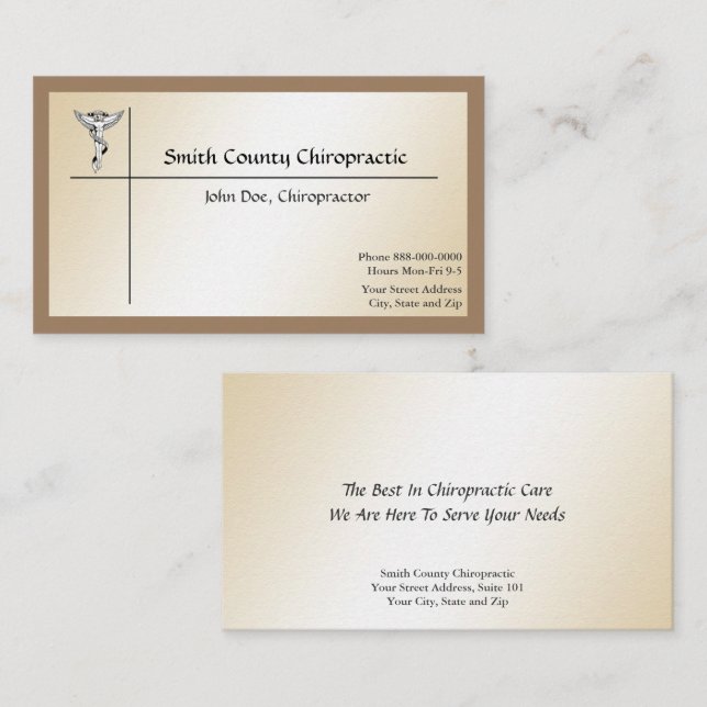 Chiropraktische Visitenkarte (Vorne/Hinten)