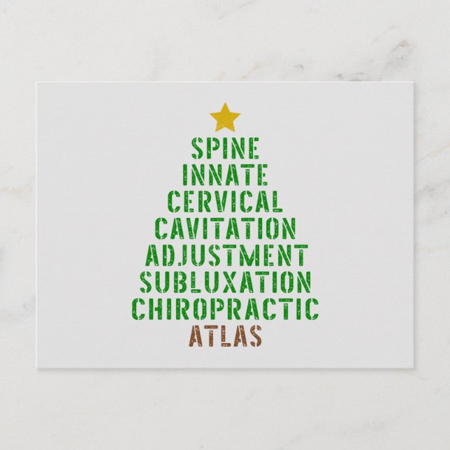 Chiropraktische Weihnachten, Chiropraktik Postkarte (Vorderseite)