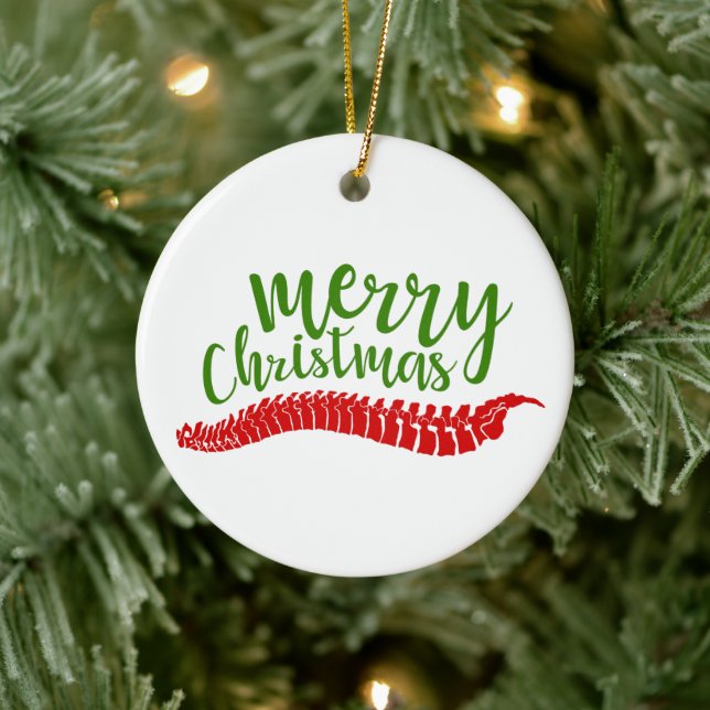 Chiropraktische Weihnachten, Chiropraktisches Gesc Keramik Ornament (Baum)