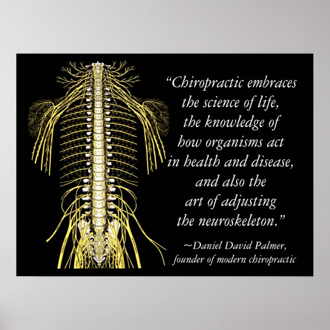 Chiropraktische Zitate und Redewendungen DD Palmer Poster (Vorne)