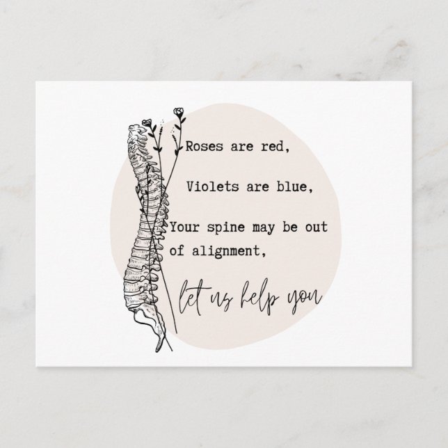 Chiropraktischer Valentinstag, Chiropraktik, Chiro Postkarte (Vorderseite)