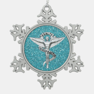Chiropraktisches Emblem Zinnsnowflake Ornament