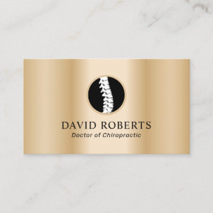 Chiropraktisches Spine Logo Modernes Gold Chiropra Visitenkarte