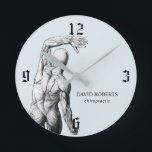 Chiropraktor Anatomie Beruflich Chiropraktik Runde Wanduhr<br><div class="desc">Chiropraktiker Light Blue Anatomy Uhren.</div>