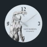 Chiropraktor Anatomie Beruflich Chiropraktik Runde Wanduhr<br><div class="desc">Chiropraktiker Light Blue Anatomy Uhren.</div>