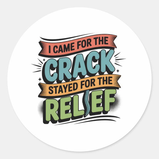 Chiropraktor Back Relief Funny Gift Runder Aufkleber (Vorderseite)