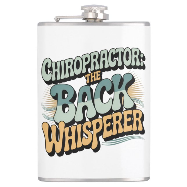 Chiropraktor Back Whisperer Gift Idee Flachmann (Vorderseite)