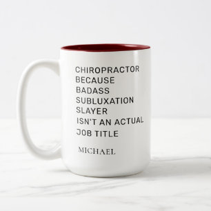 Chiropraktor-Bone-Adjustor-Personalisiert-Beutel Zweifarbige Tasse