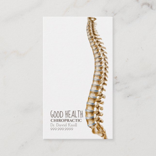 Chiropraktor Chiropractic Health Wellness Clinic Visitenkarte (Vorderseite)