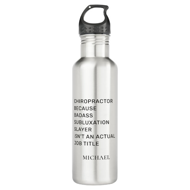 Chiropraktor durch Subluxation Slayer Custom Edelstahlflasche (Vorderseite)