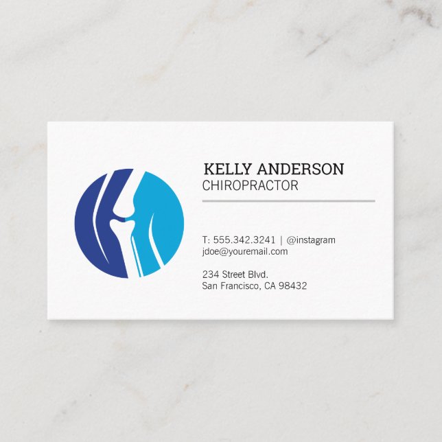 Chiropraktor | Knie Bone Business Card Visitenkarte (Vorderseite)