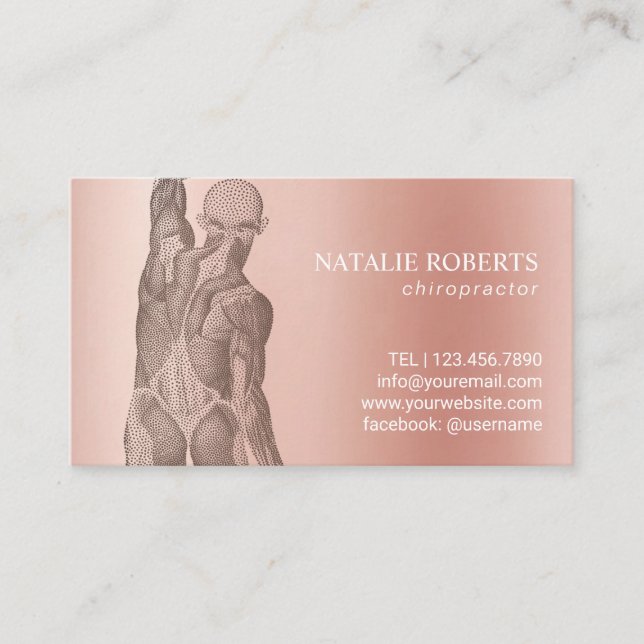 Chiropraktor Massage Therapie Rose Gold Ernennung Terminkarte (Vorderseite)