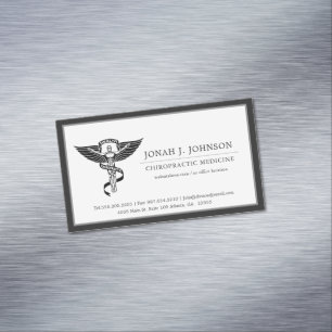 Chiropraktor Minimalistische schwarze Grenze Magnetische Visitenkarte