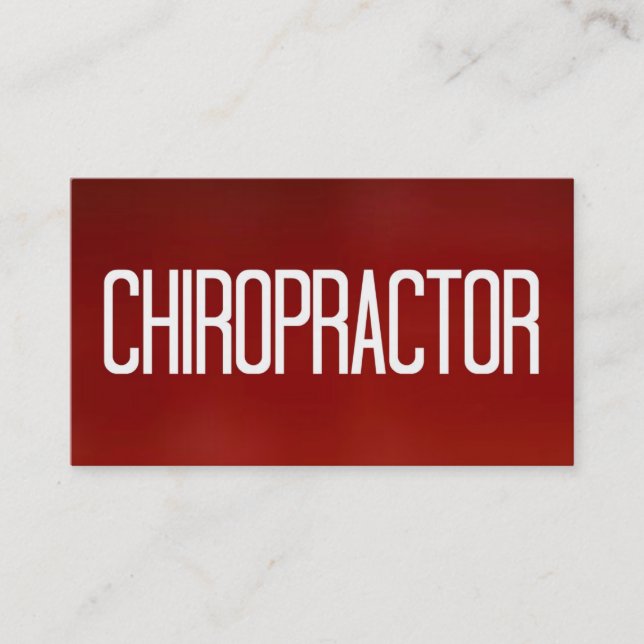Chiropraktor Red Business Card Visitenkarte (Vorderseite)