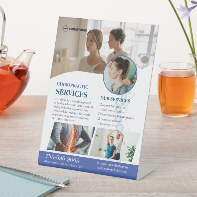 Chiropraktor Services Custom Pedestal Sign Sockelschild (In Situ)