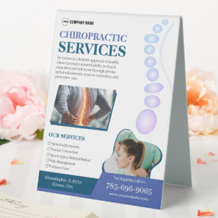 Chiropraktor Services Custom Table Zent Sign Tischaufsteller