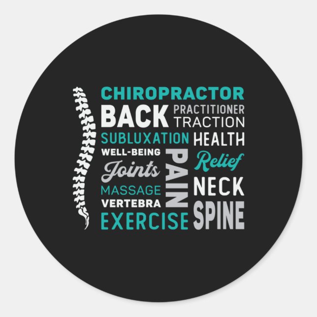 Chiropraktor Spine Chiro Chiropraktische Medizin Runder Aufkleber (Vorderseite)