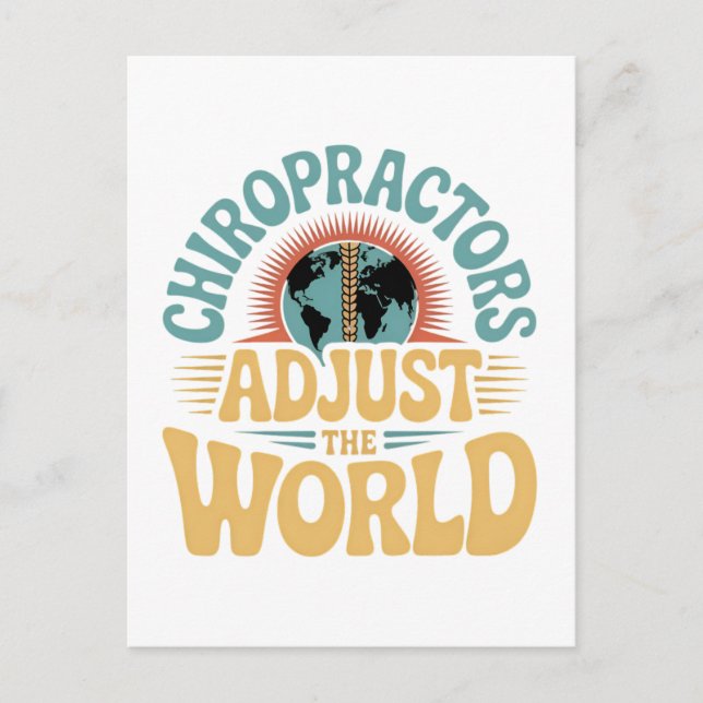Chiropraktoren passen das Design des World Retro a Postkarte (Vorderseite)