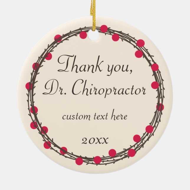 Chiropraktoren sind Wunder Arbeiter Custom Ornamen Keramik Ornament (Hinten)
