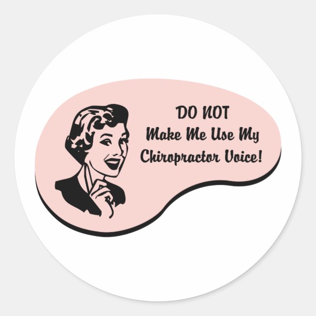 Chiropraktorstimme Runder Aufkleber (Vorderseite)
