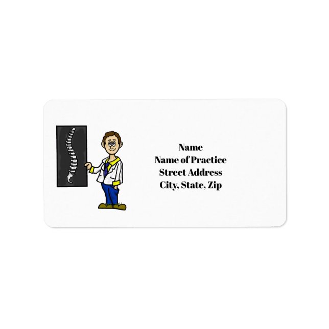 Chiropraticien masculin ou Étiquettes de adresse d (Devant)