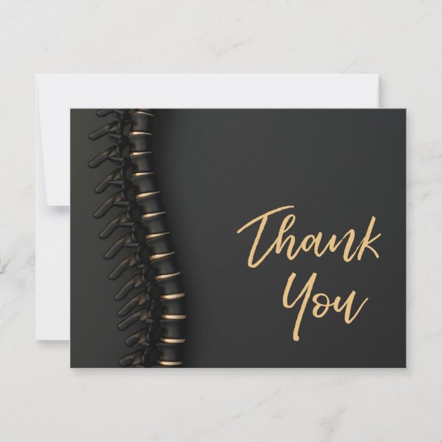 Chiropratique Black & Gold Spine Merci Cartes (Devant)