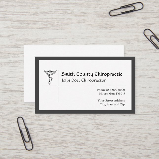 Chiropratique Chiropraticien Carte de visite (Devant/Arrière en situation)