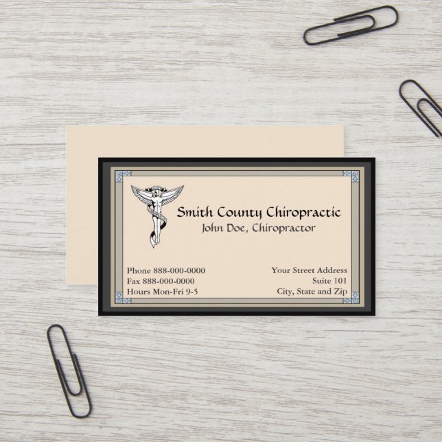 Chiropratique Chiropraticien Carte de visite (Devant/Arrière en situation)