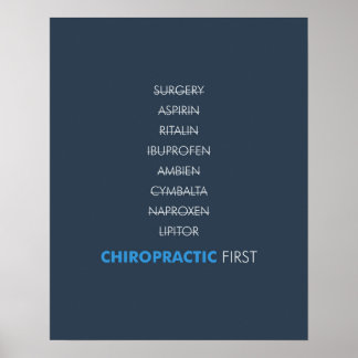 Chiropratique première affiche - bleu foncé