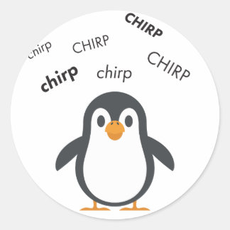 Chirp Penguin Niedlich Emoji Runder Aufkleber