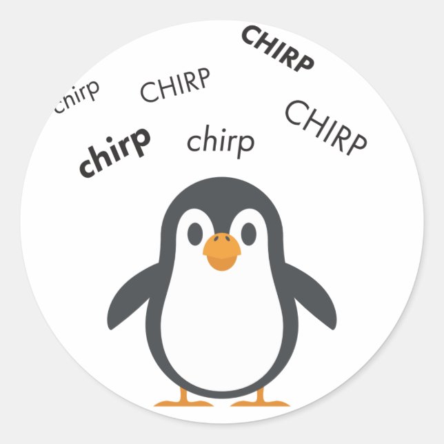 Chirp Penguin Niedlich Emoji Runder Aufkleber (Vorderseite)