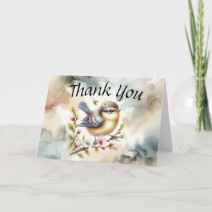 Chirpes sucrées Carte de remerciements d'oiseaux d