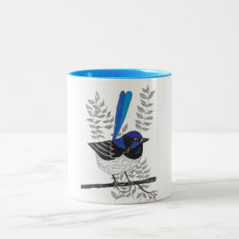 Chirpy Blue Wren Zweifarbige Tasse
