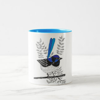 Chirpy Blue Wren Zweifarbige Tasse