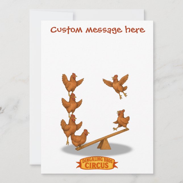 Chirpy Chickens Akrobatentrupp Karte (Vorderseite)