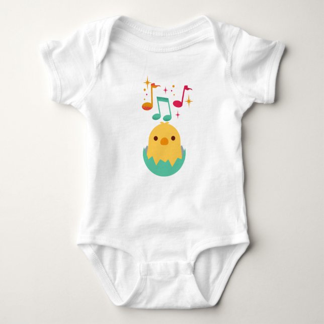Chirpy Melody Baby Bodysuit. Baby Strampler (Vorderseite)