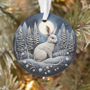 Chirstmas 3D mignon animal lapin blanc