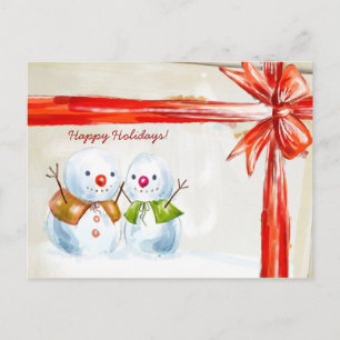 Chirstmas Snowmen Feiertagspostkarte
