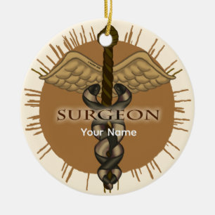 Chirurg Caduceus Premium Square Ornament