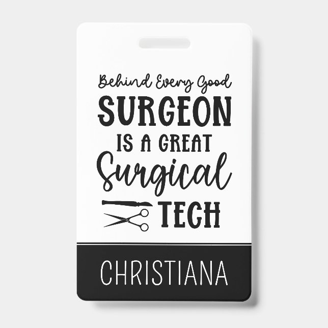 Chirurgie | Bewertung des chirurgischen Technikers Ausweis (Vorderseite)