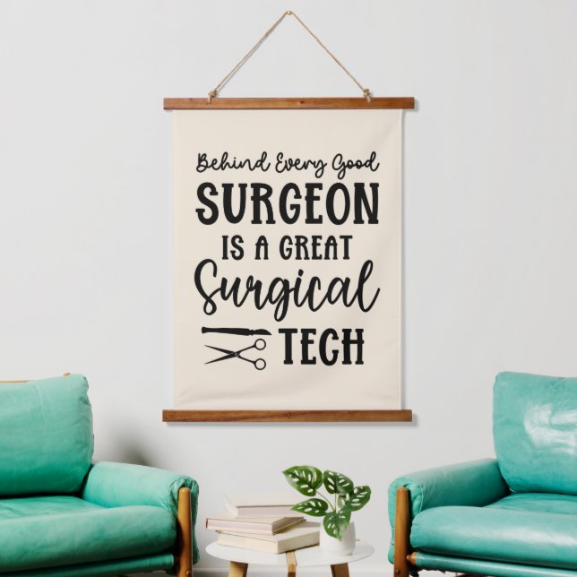Chirurgie | Bewertung des chirurgischen Technikers Wandteppich Mit Holzrahmen (Wohnzimmer)