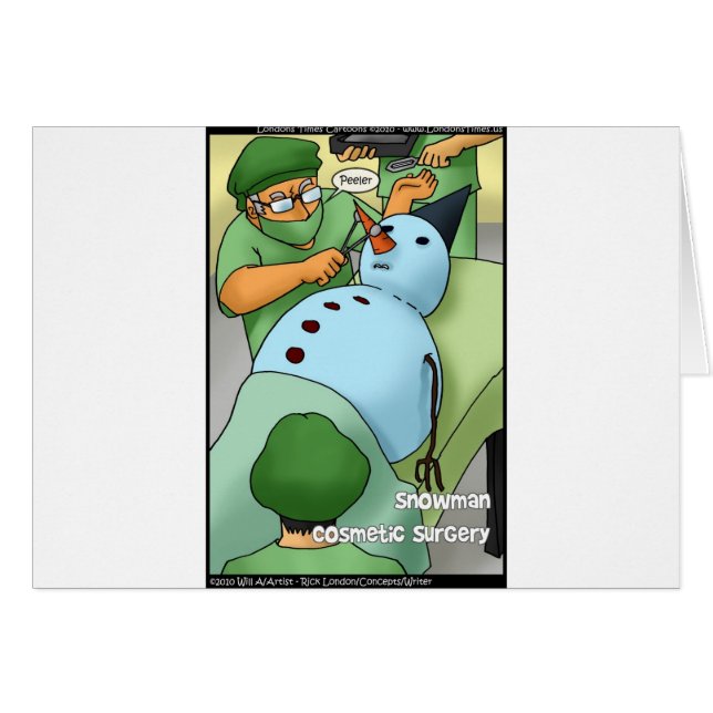 Chirurgie cosmétique Snowman Drôle Cadeaux Cartes  (Devant horizontal)