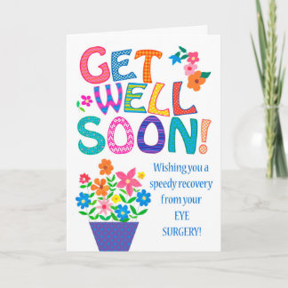 Chirurgie des yeux avec carte Fleurs Lumineuses