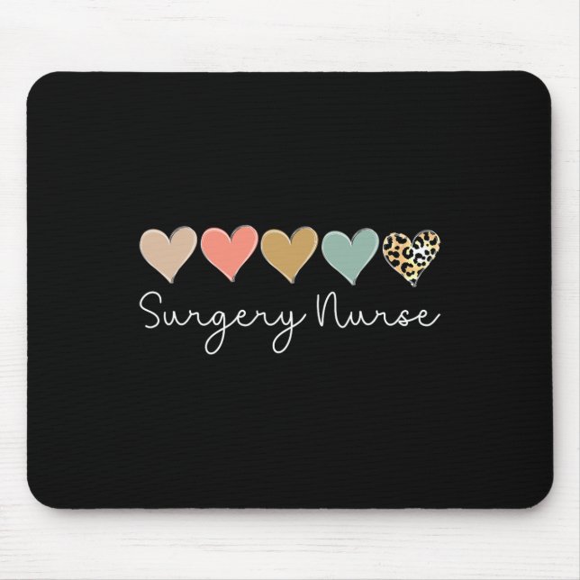 Chirurgie-Krankenschwester Leopard Heart, Valentin Mousepad (Vorne)