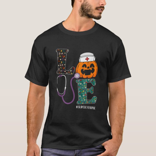 Chirurgische Krankenschwester Halloween Beängstige T-Shirt (Vorderseite)
