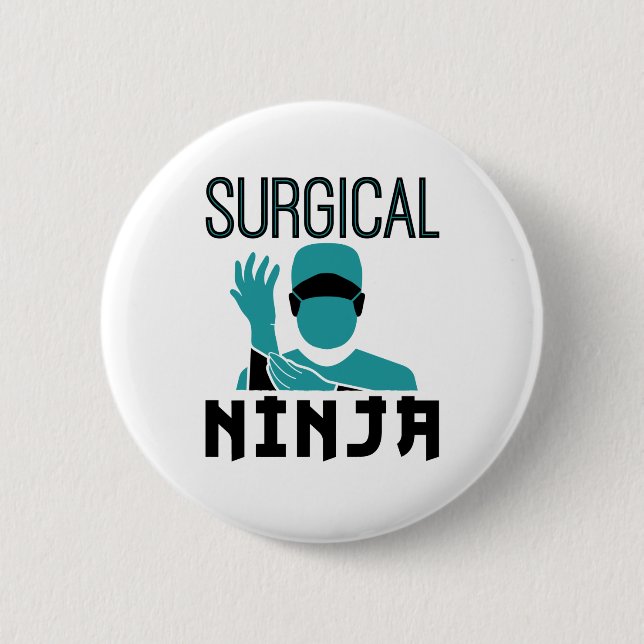 Chirurgischer Ninja Scrub Technologe Button (Vorderseite)