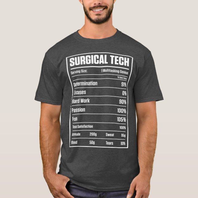Chirurgischer Technologe Hardwork Scrub Tech T-Shirt (Vorderseite)