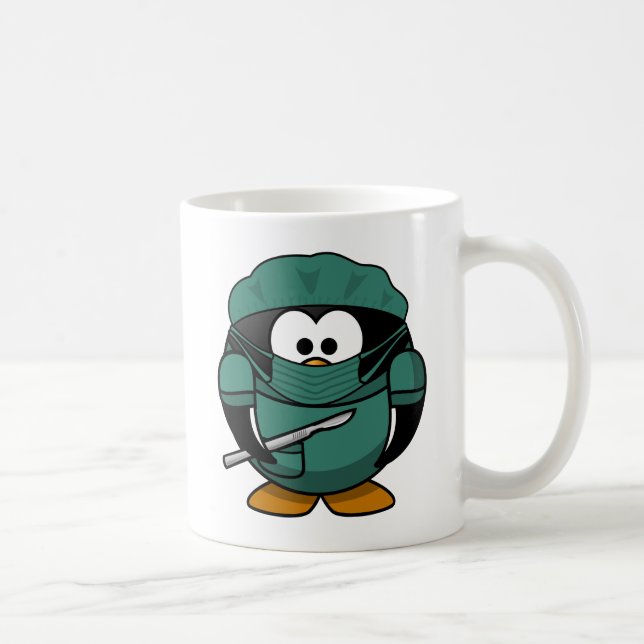 Chirurgpenguin-Cartoon Kaffeetasse (Rechts)