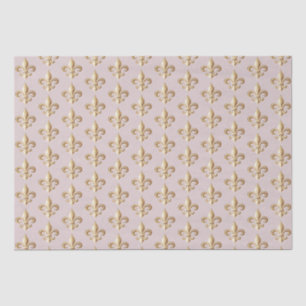 Chiseled Gold Gradient Heraldic Lilie Blush Seidenpapier